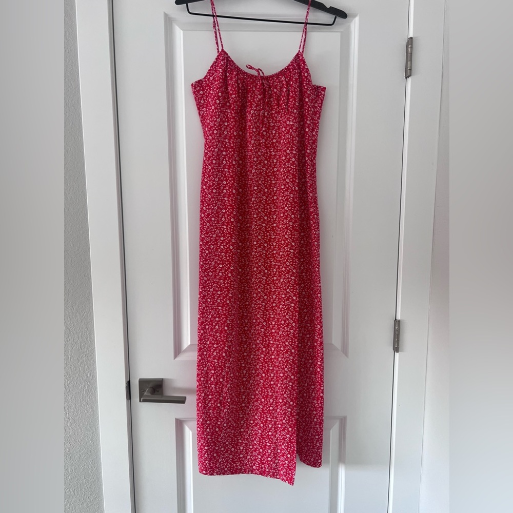 Zara Floral Spaghetti Strap MIDI Dress w/ Slit size M